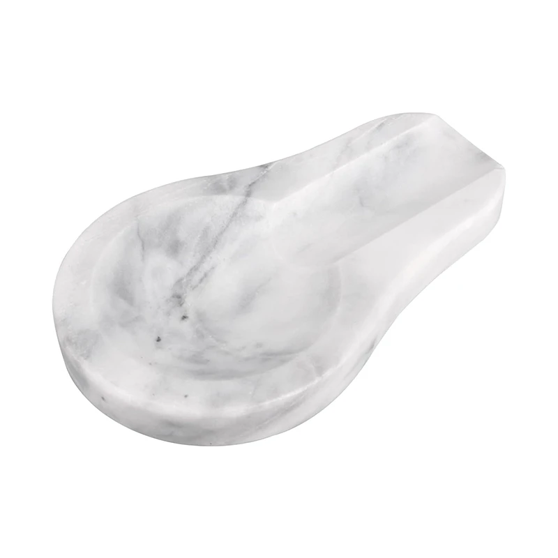 White Grey Marble Spoon Rest