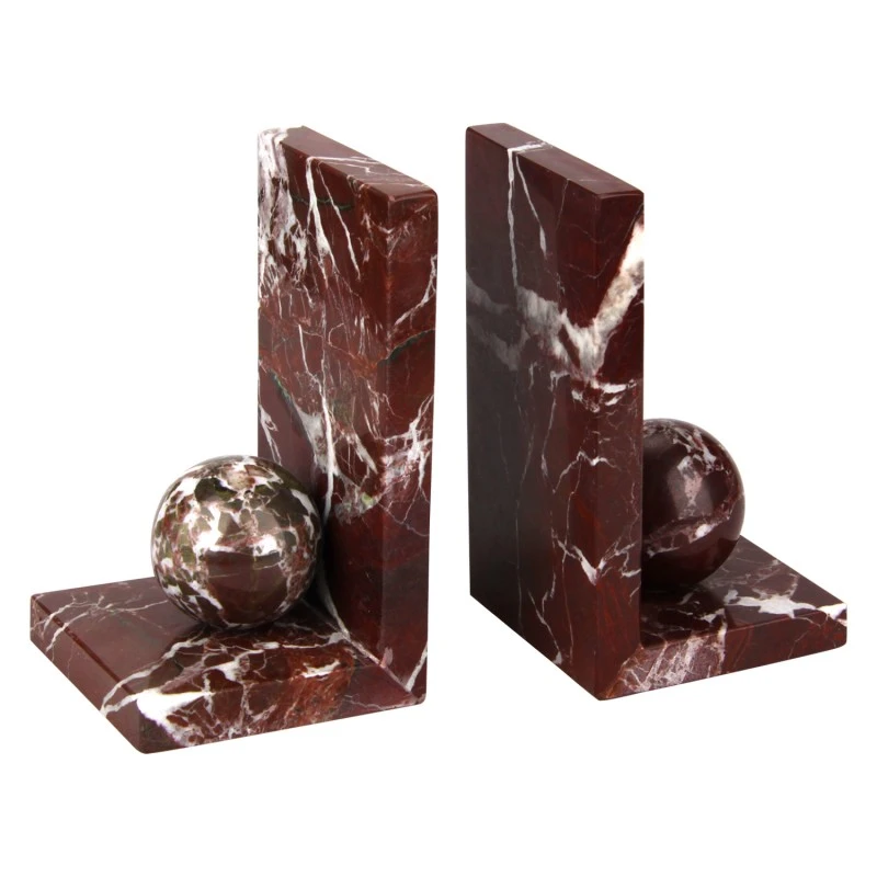 Rossso Levanto Marble Bookends
