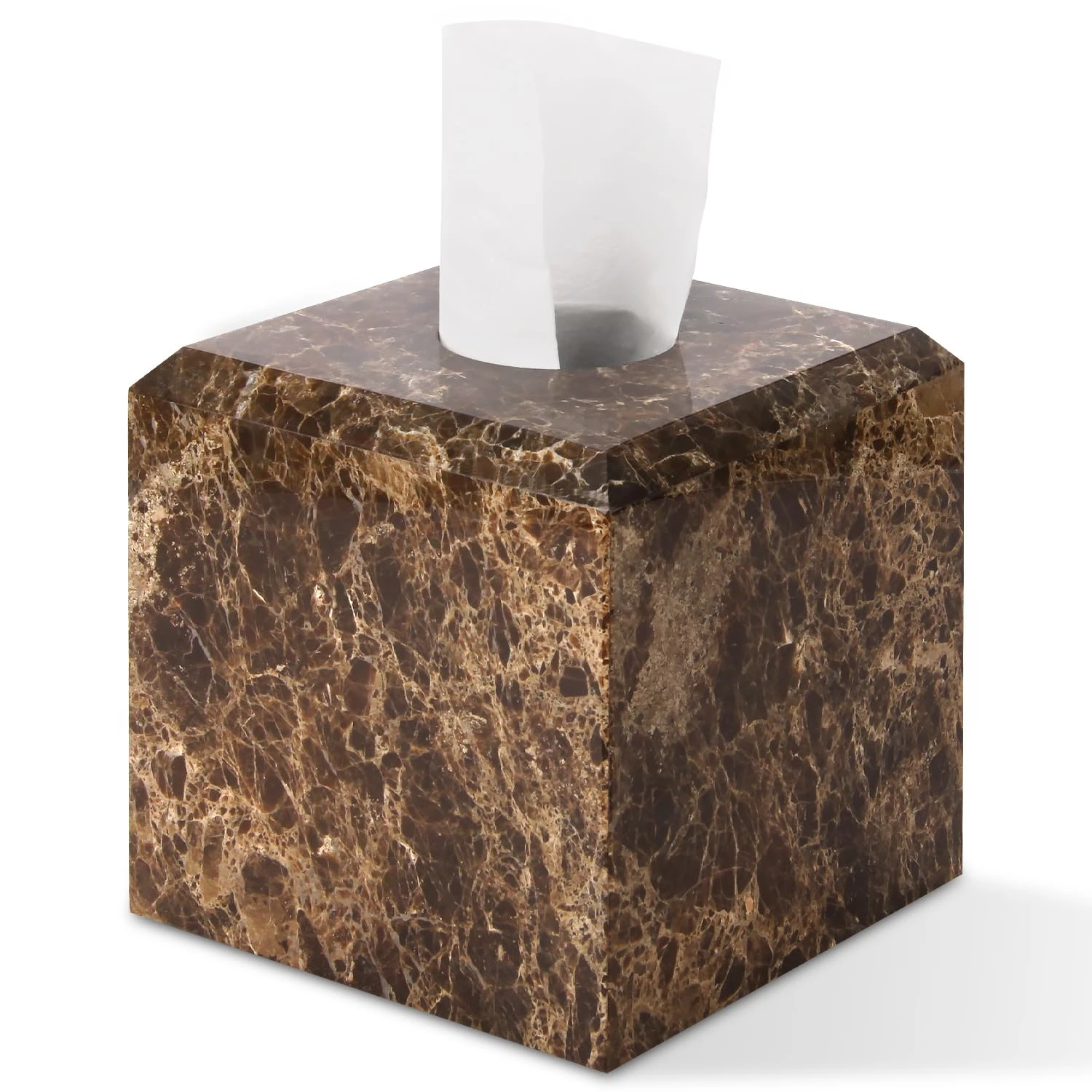 Square Tissue Box Cover  Modern Decorative Sturdy Napkin Box Holder Case Facial Paper Organizer Bath