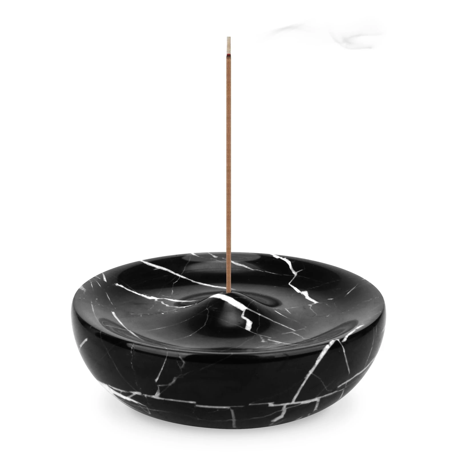 Round Black and white Marble Incense Holder