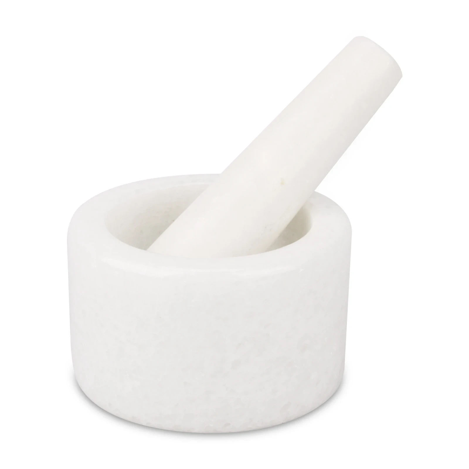 White natural marble mortar and pestle D10x6cm H