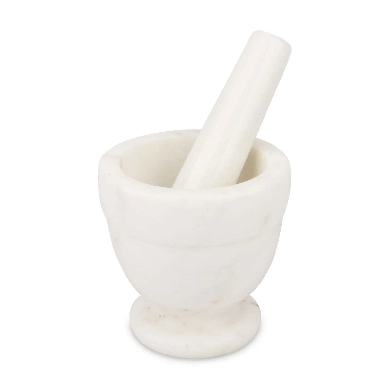 White marble mortar and pestle D10.5x10.5cm H