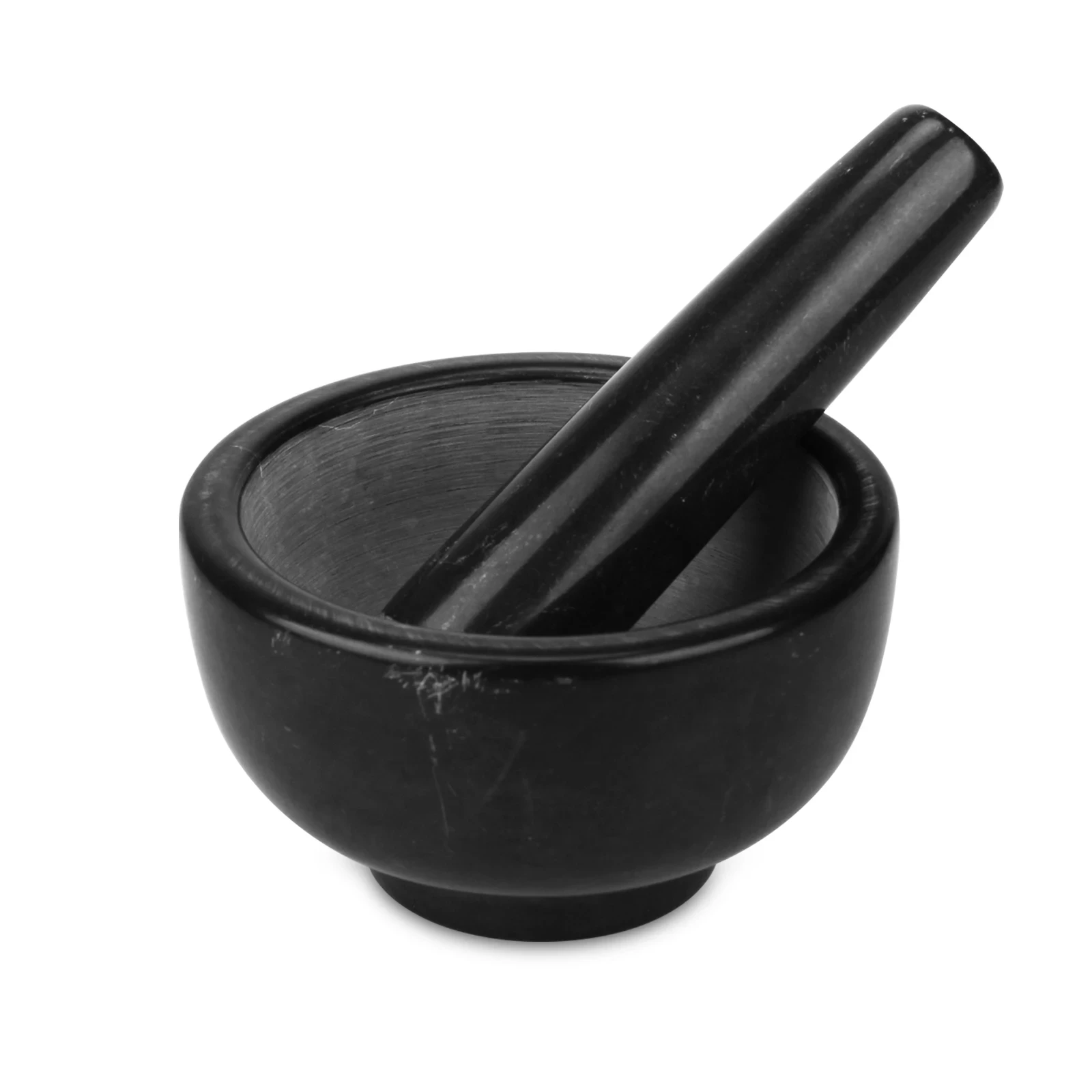 Dark Grey marble mortar and pestle D11.5x6.5cm H