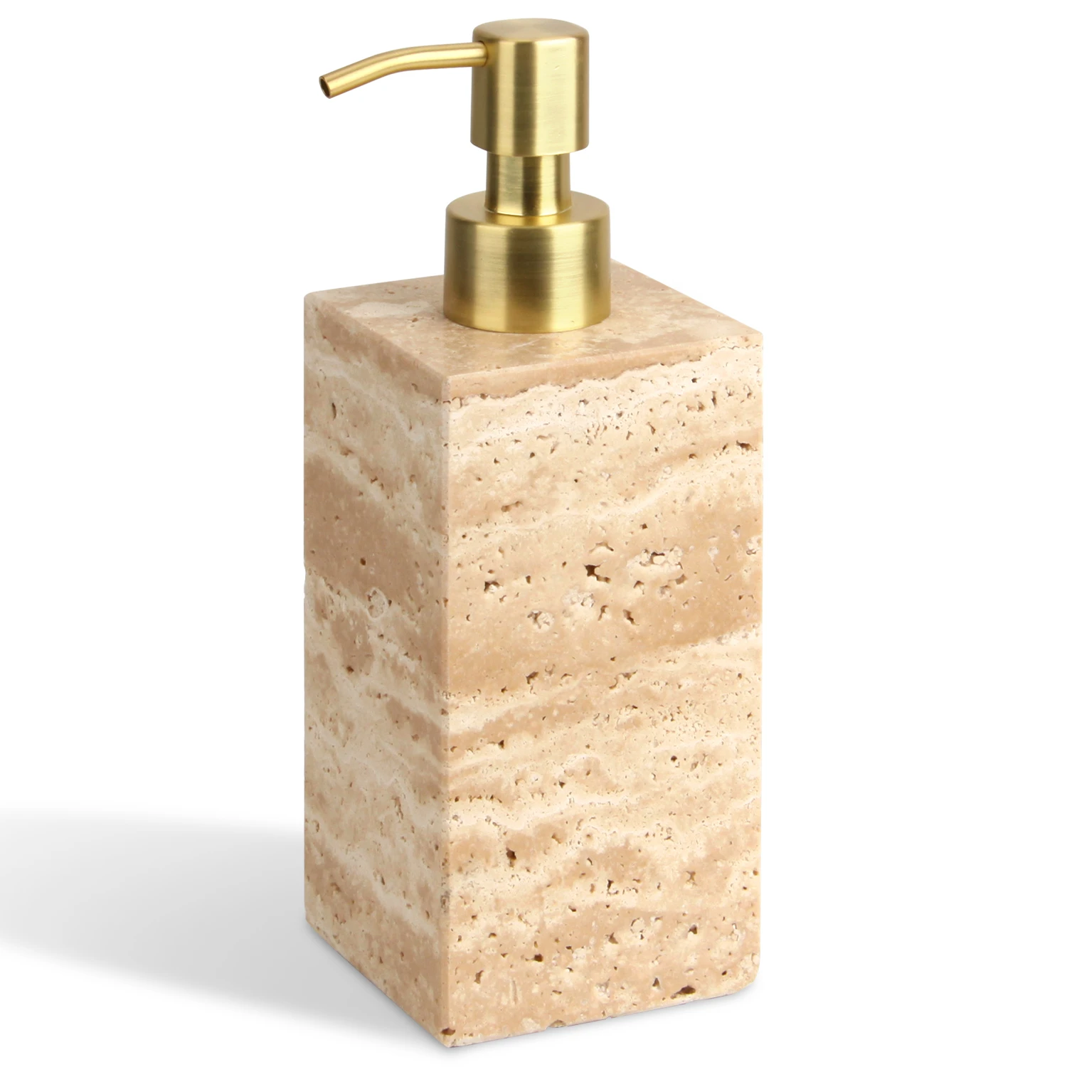 Beige travertine marble dispenser