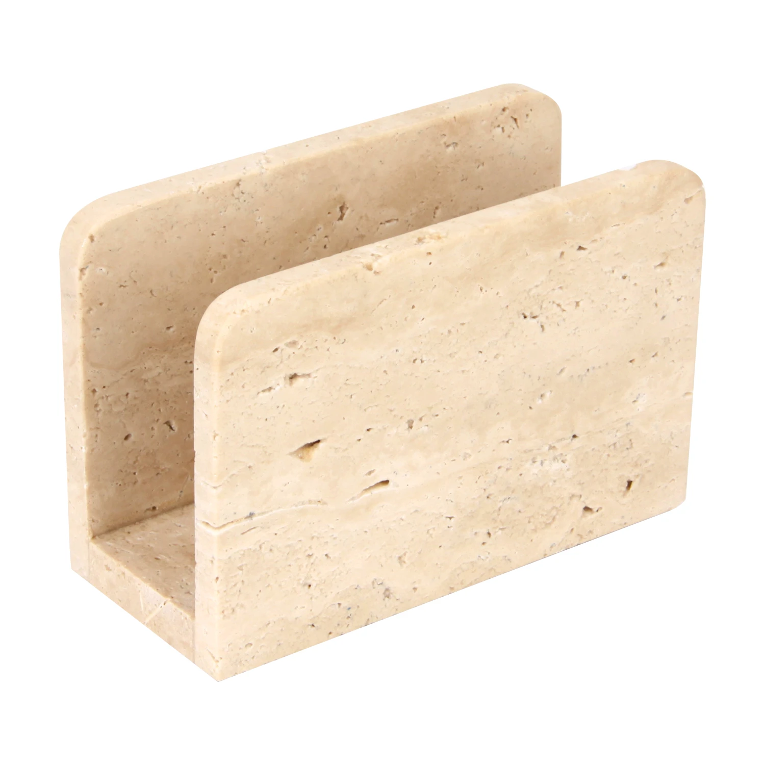 Beige travertine marble napkin  holder