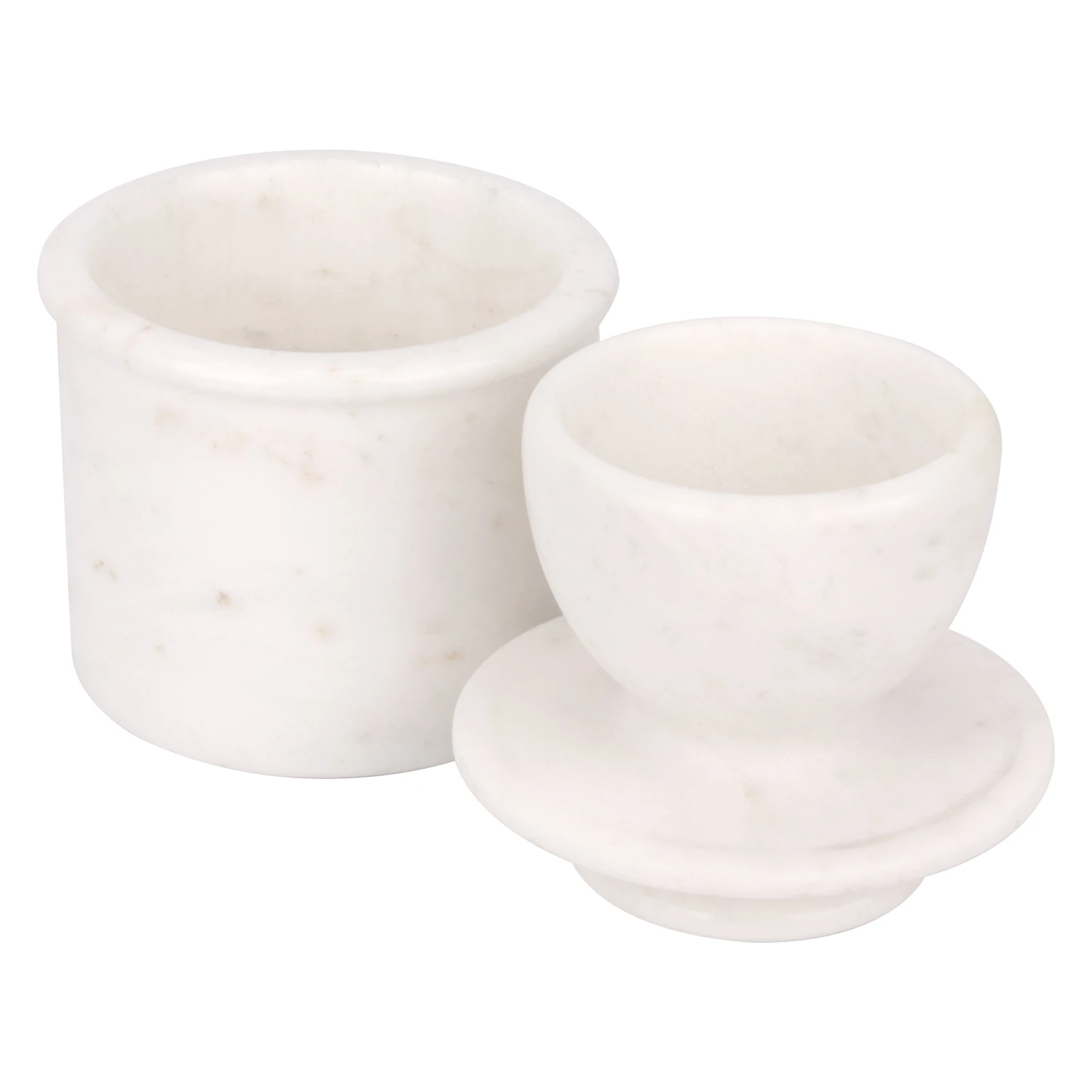 white marble  stone butter keeper