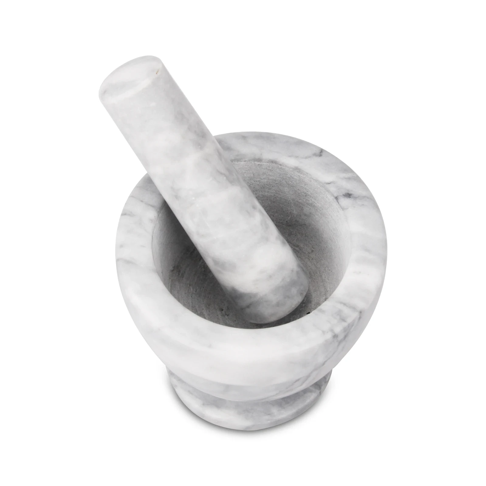 White grey marble mortar and pestle D10.5x10.5cm H