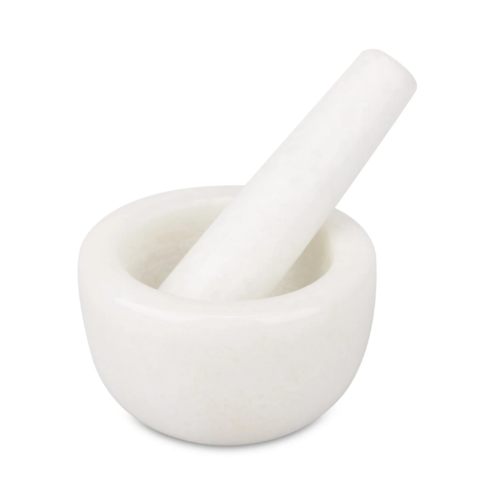 White round marble mortar and pestle D10x6cm H