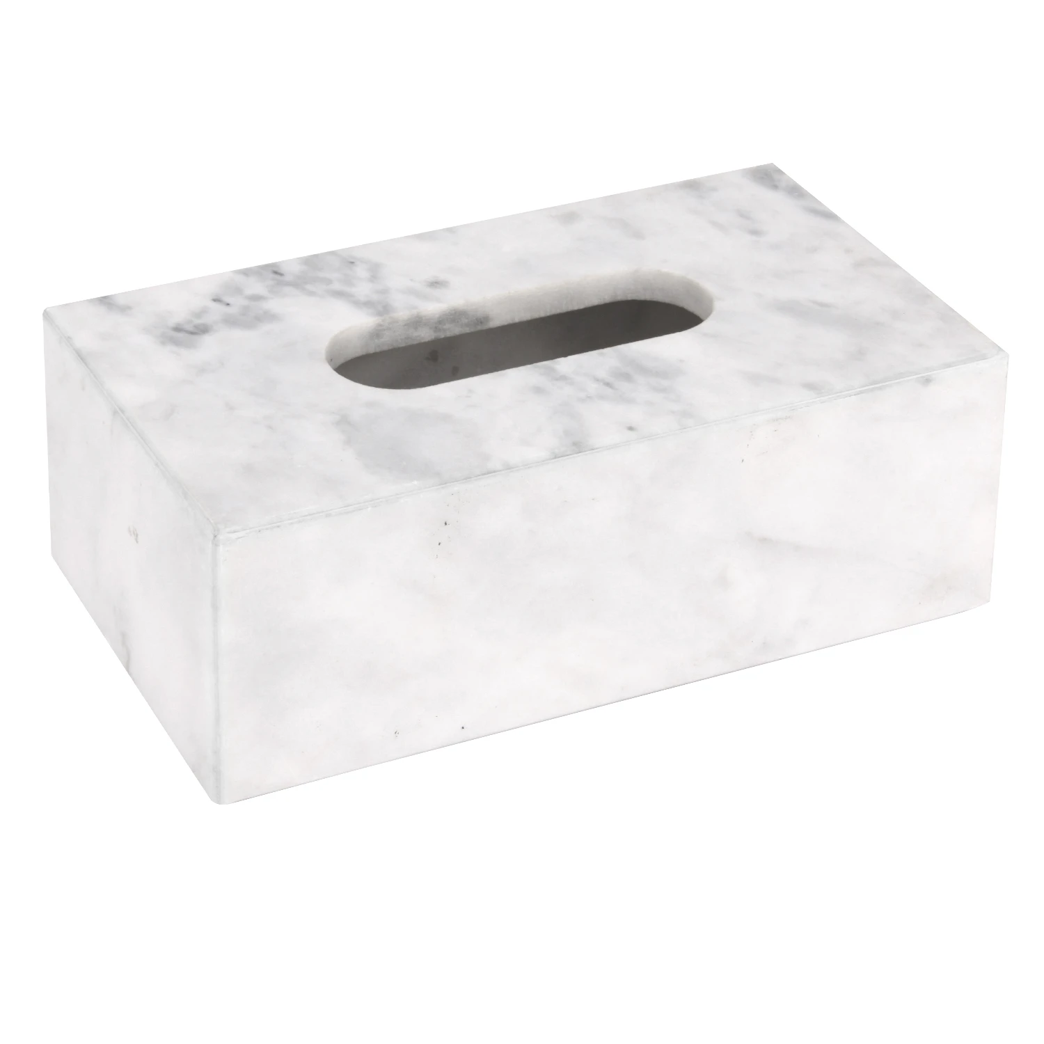 White grey marble tissue box