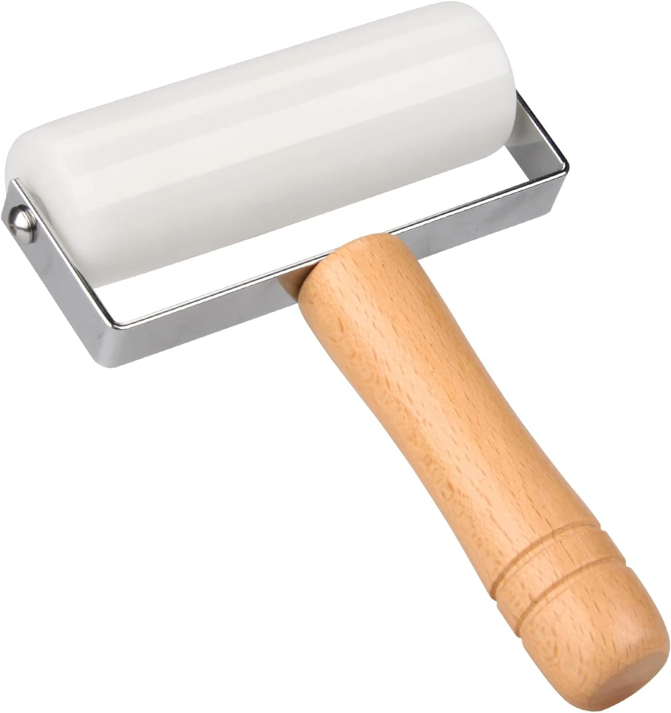 white marble rolling pin with wood holder