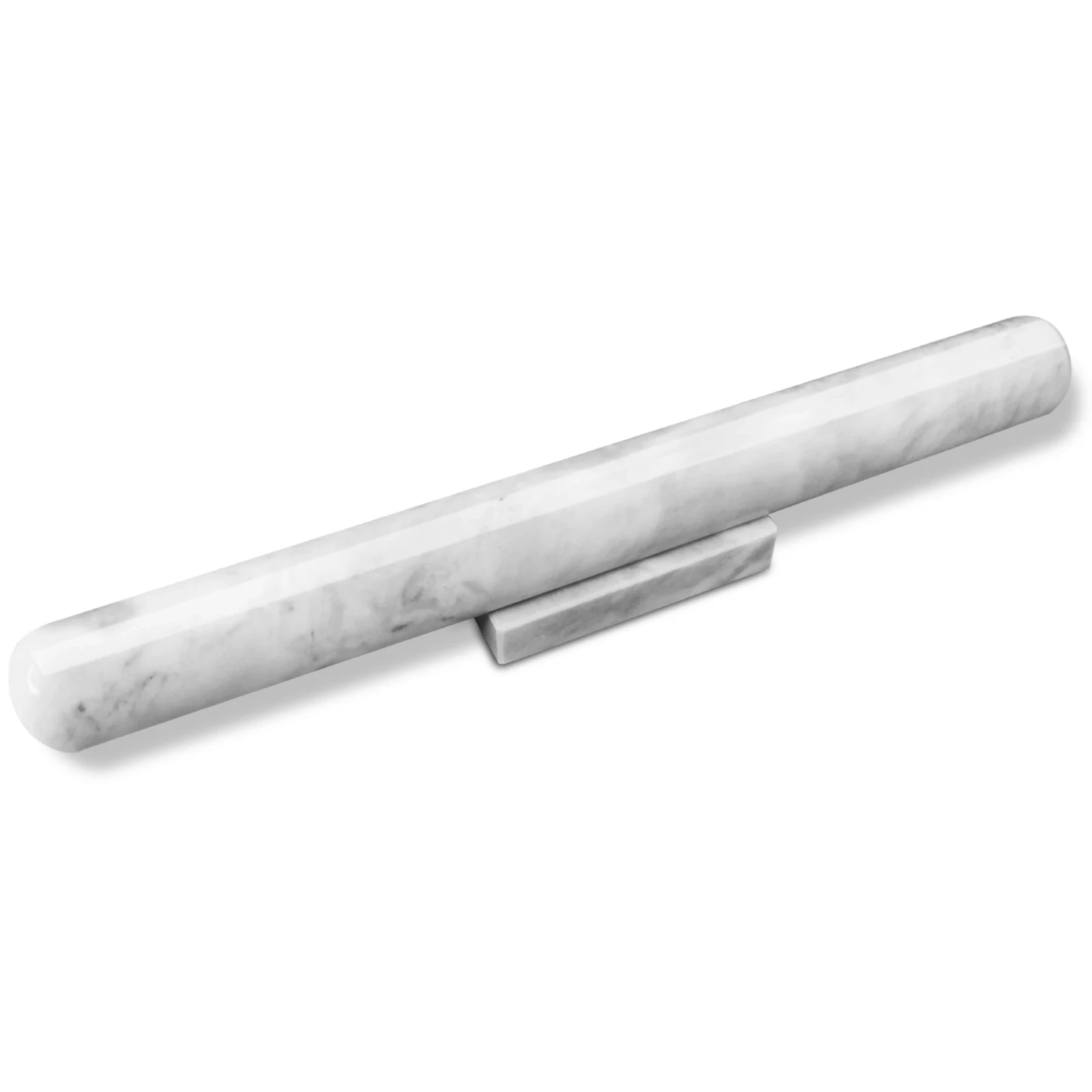 White grey marble rolling pin with stone base