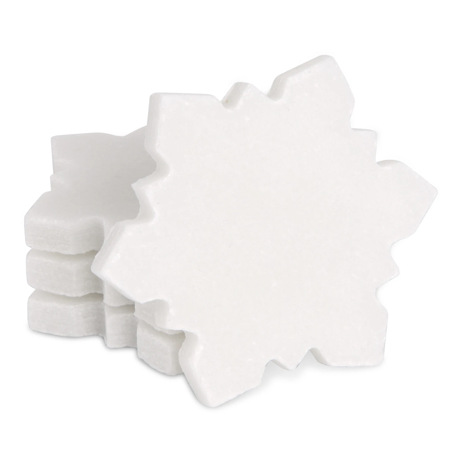 Set of 4 white marble coaster in snowflake shape