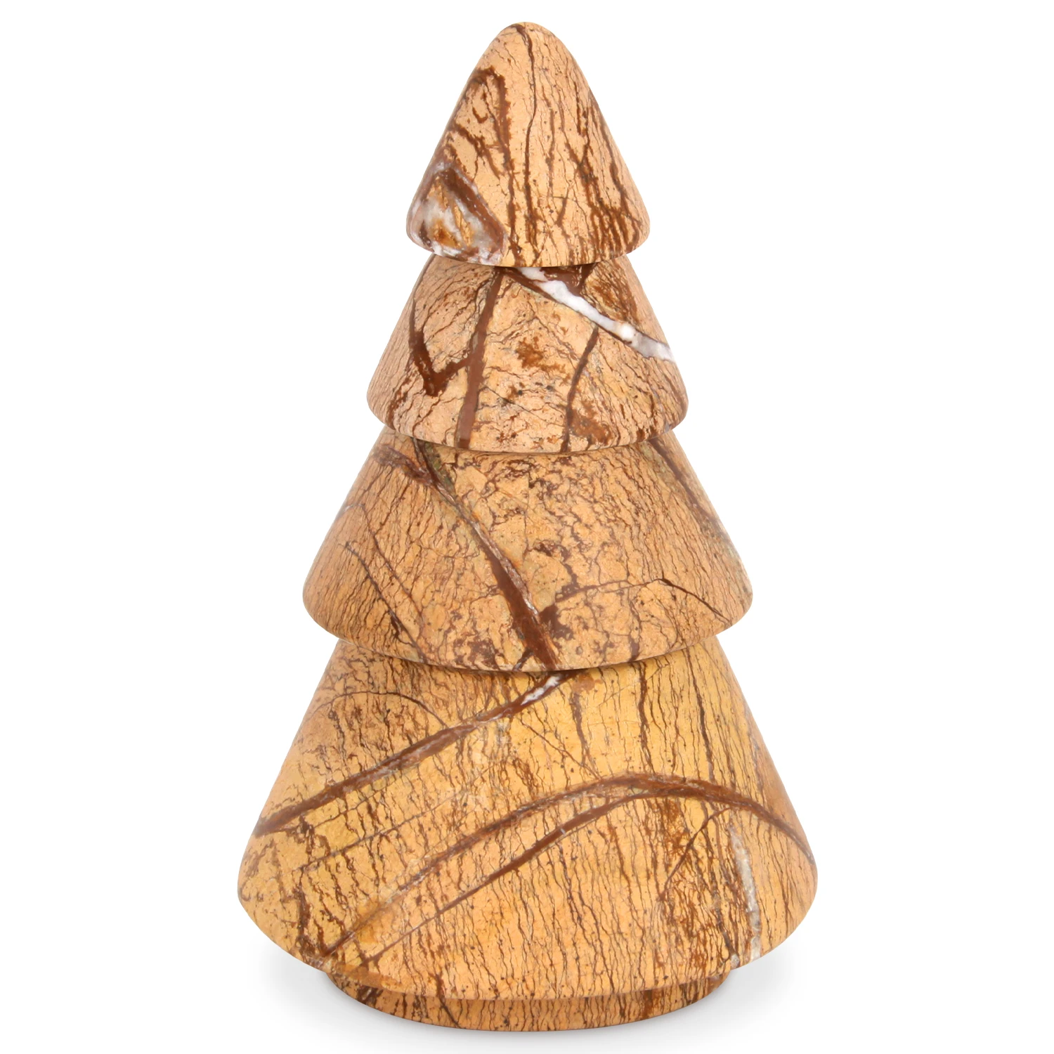 Rainforest Brown  Marble Christmas Tree Candle Holder