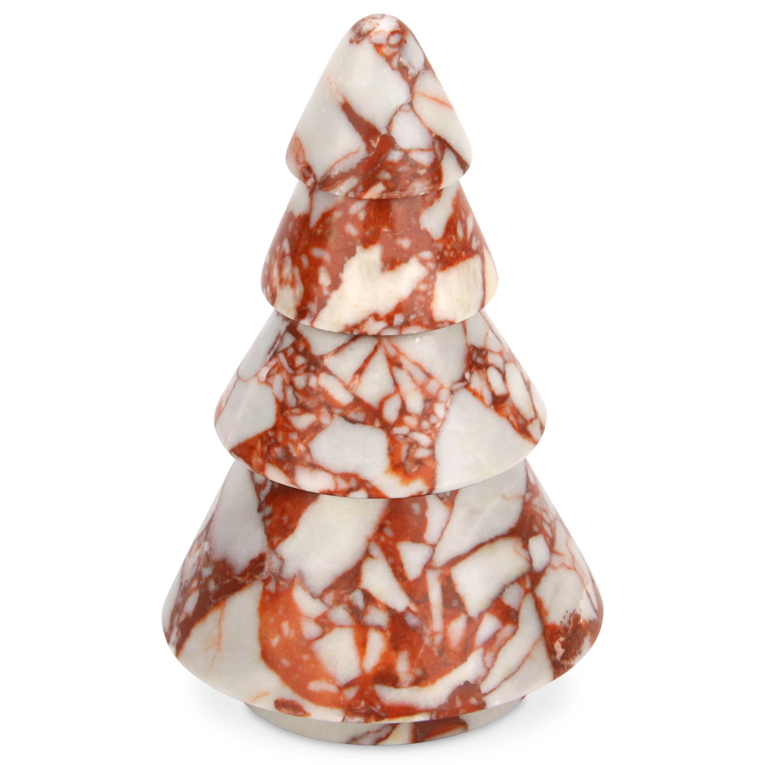 Bulgari Red Marble Christmas Tree Candle Holder