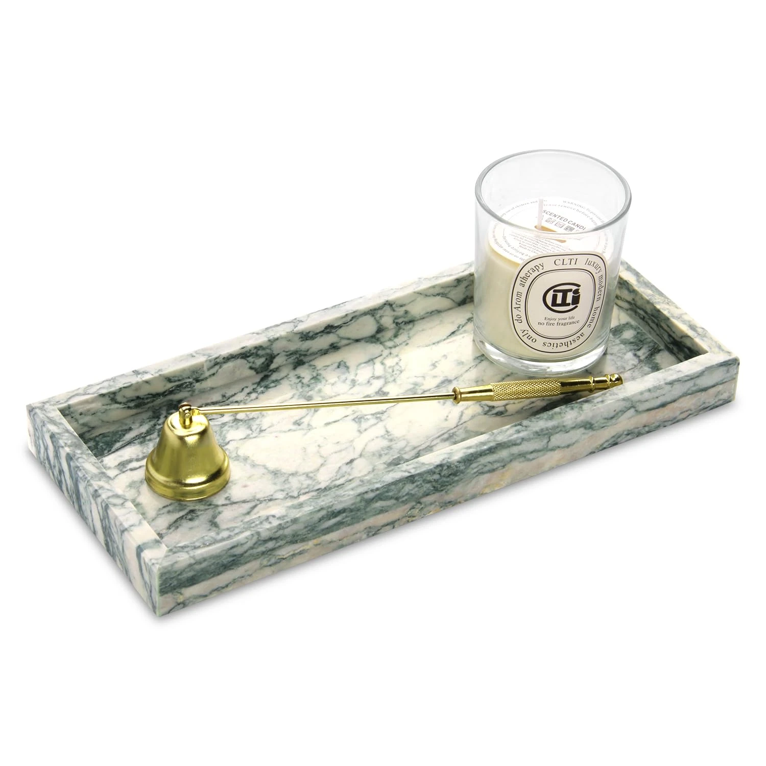 lotus green   rectangle  marble tray