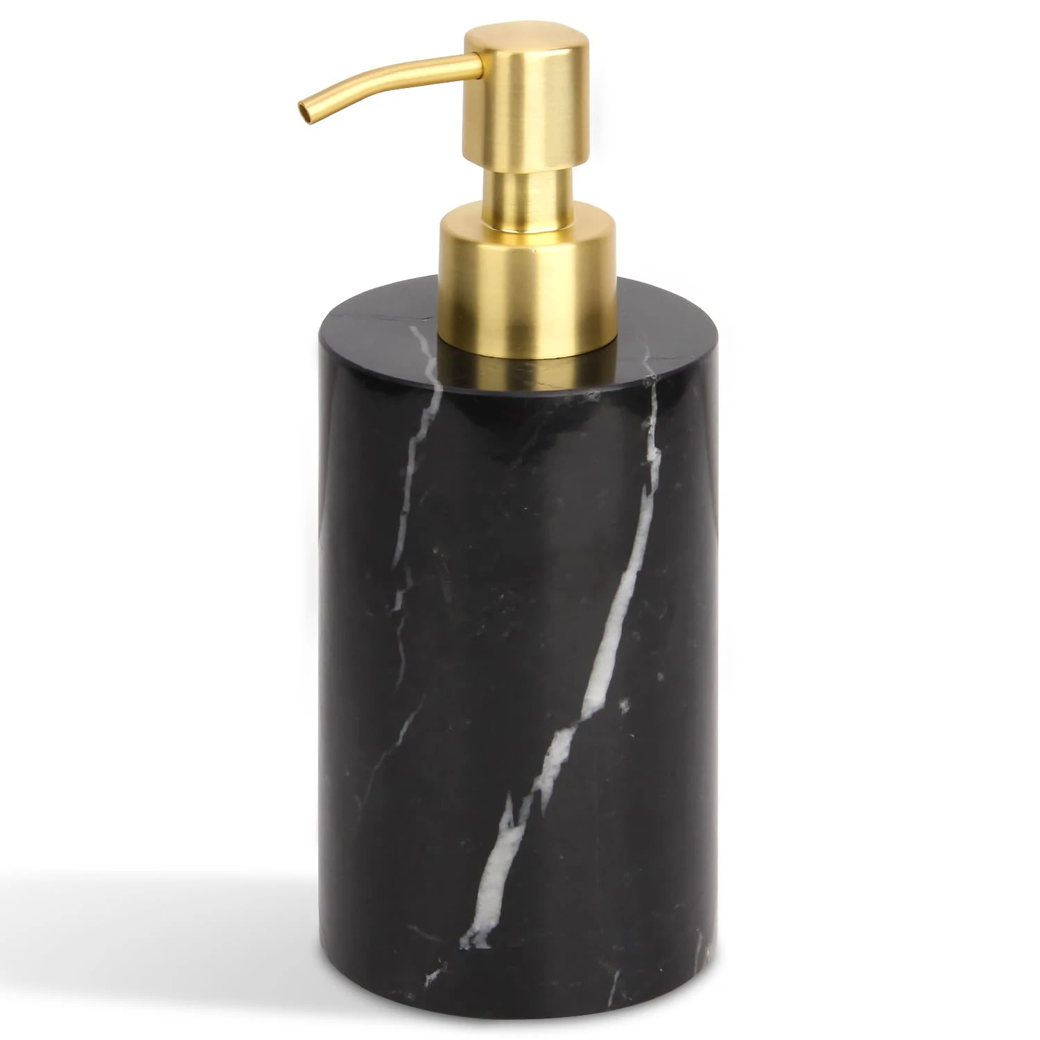 Black Marquina Round marble soap dispenser