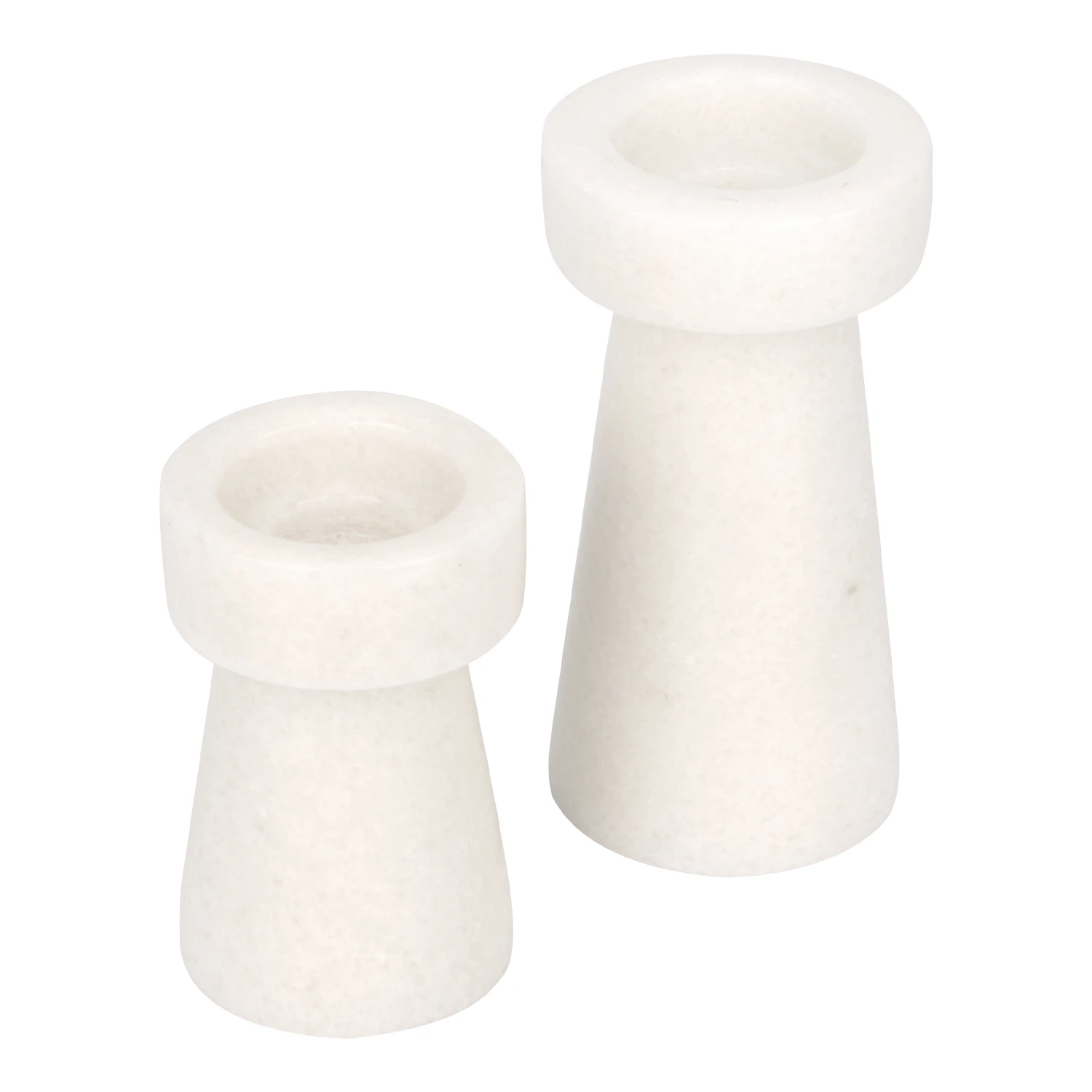 Set of 2 white marble candle holder