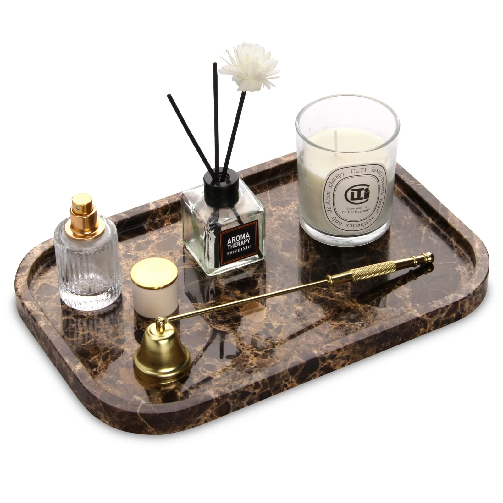 Luxury Coffee Net Rectangle  Marble Tray