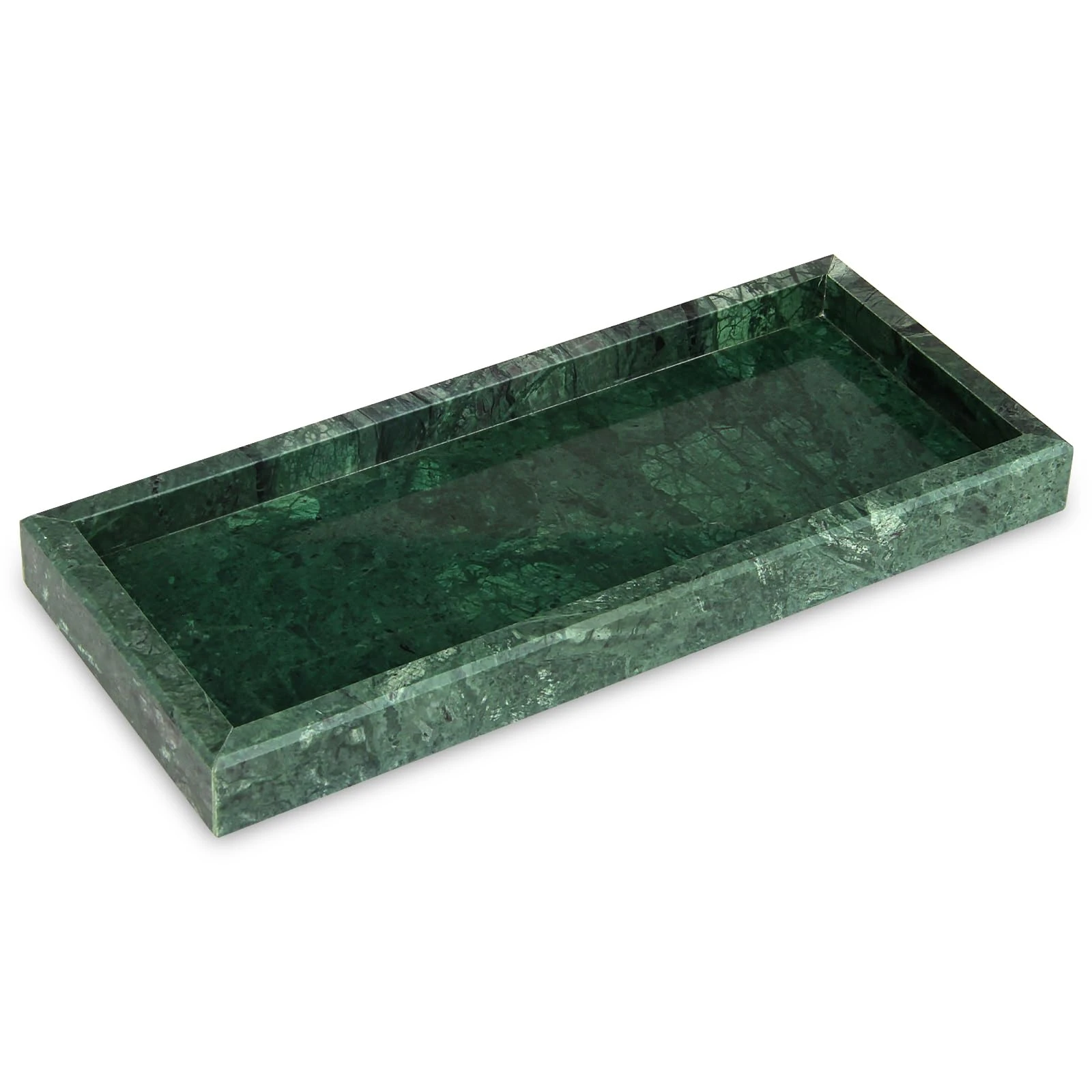 Green rectangle marble tray