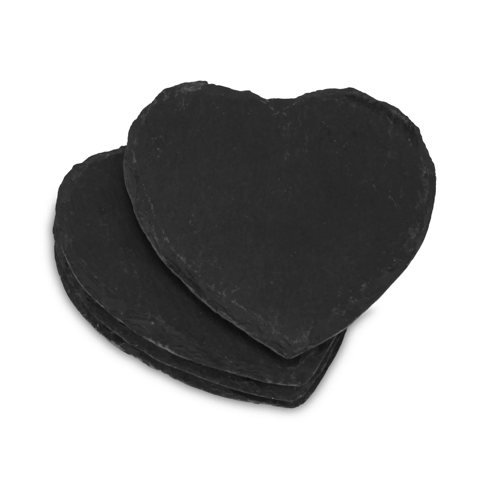 Set of 4  heart shape slate coaster
