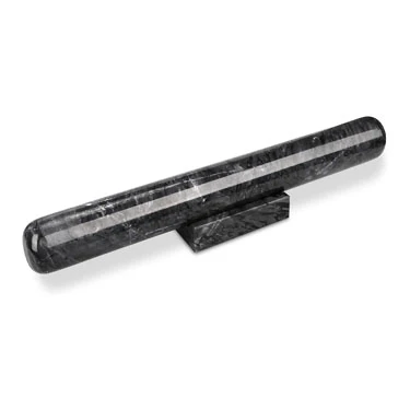 Dark grey marble rolling pin with stone base