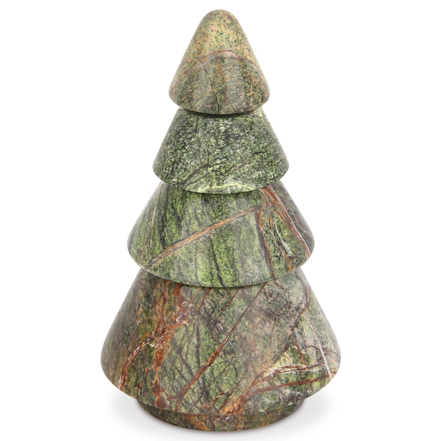 Rainforest Green Marble Christmas Tree Candle Holder
