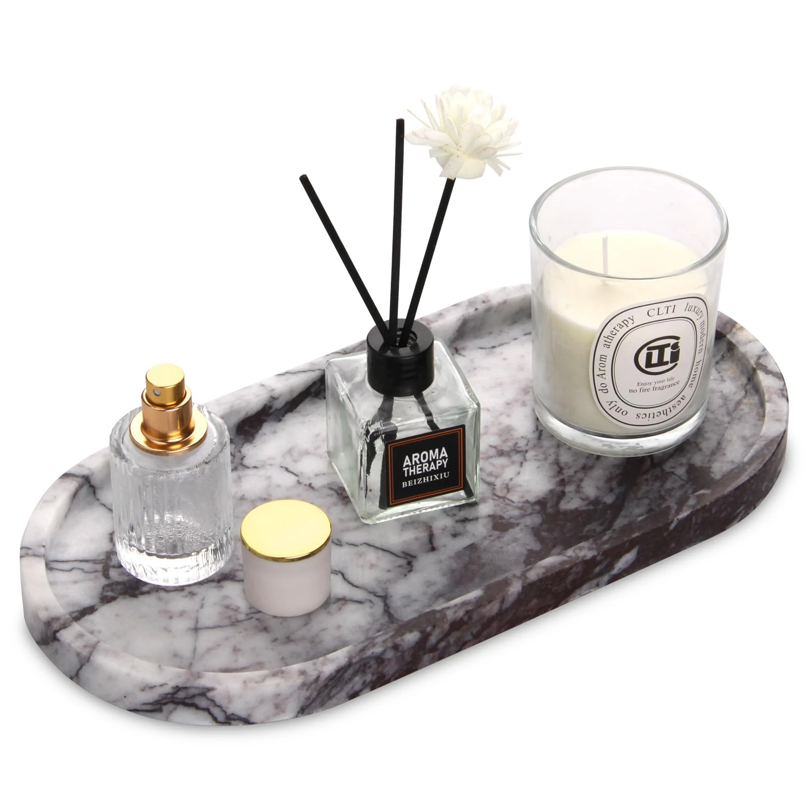 Luxury Lilac oval marble tray