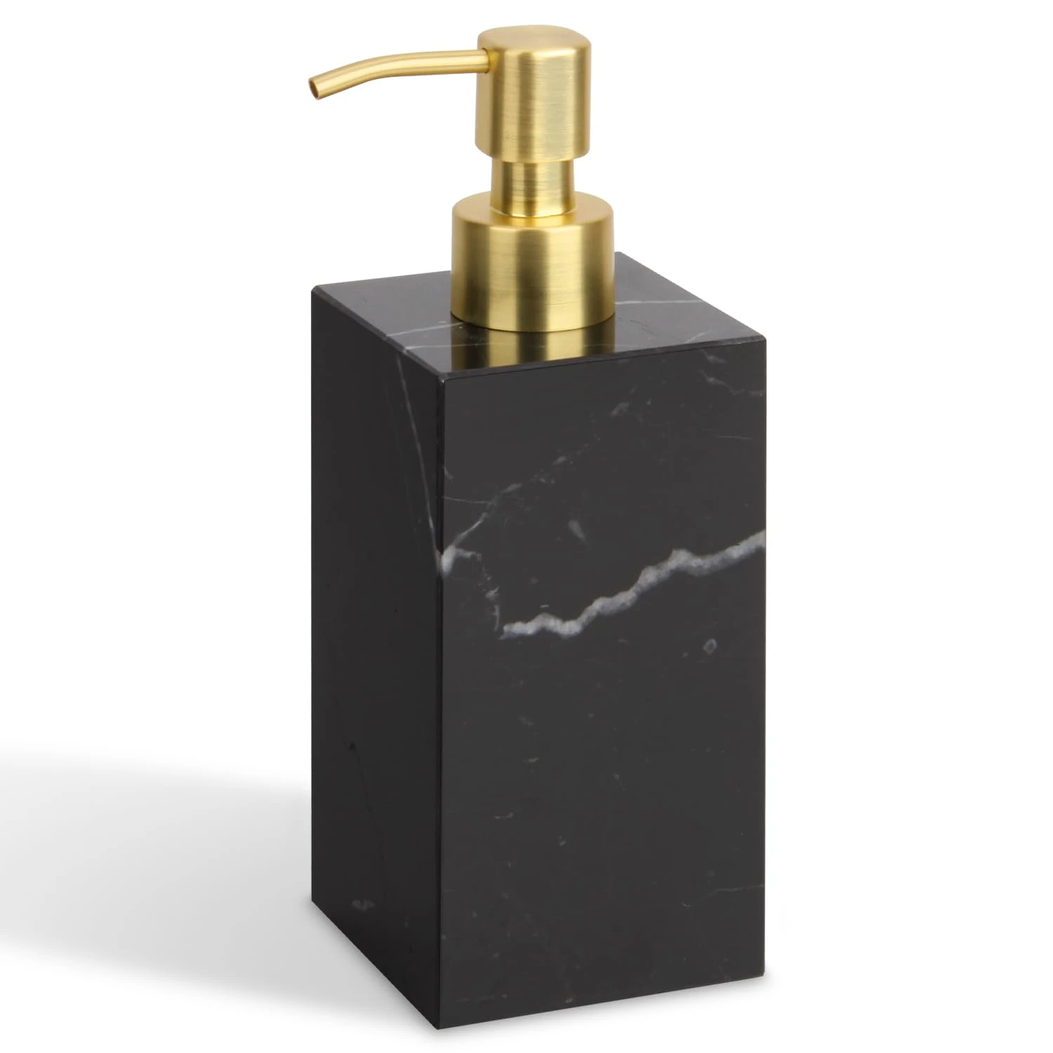 Black Marquina Square marble soap dispenser
