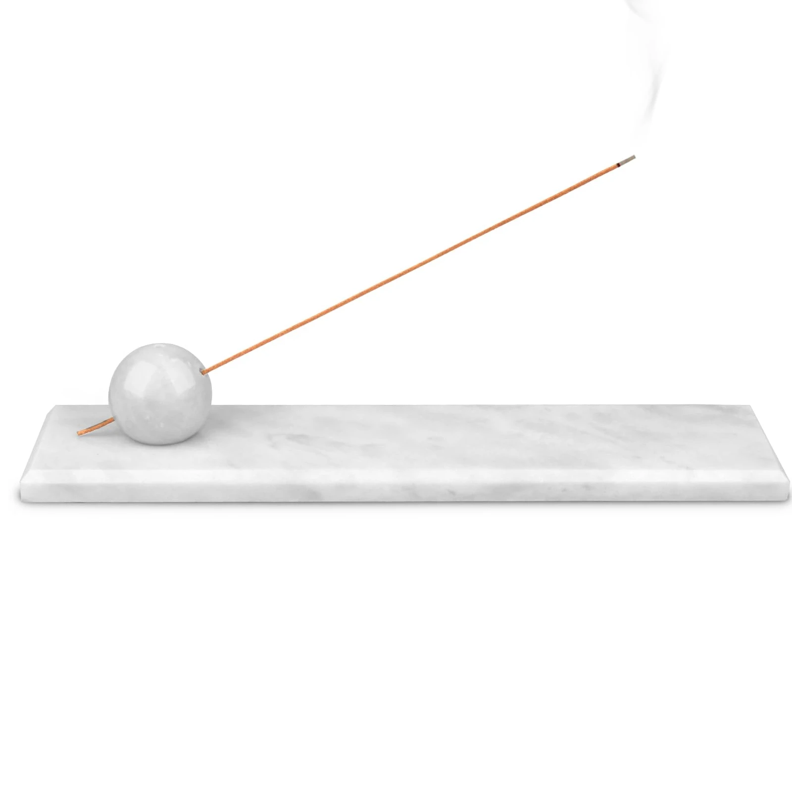 Rectangle White grey Marble Incense Holder Tray Incense Burner