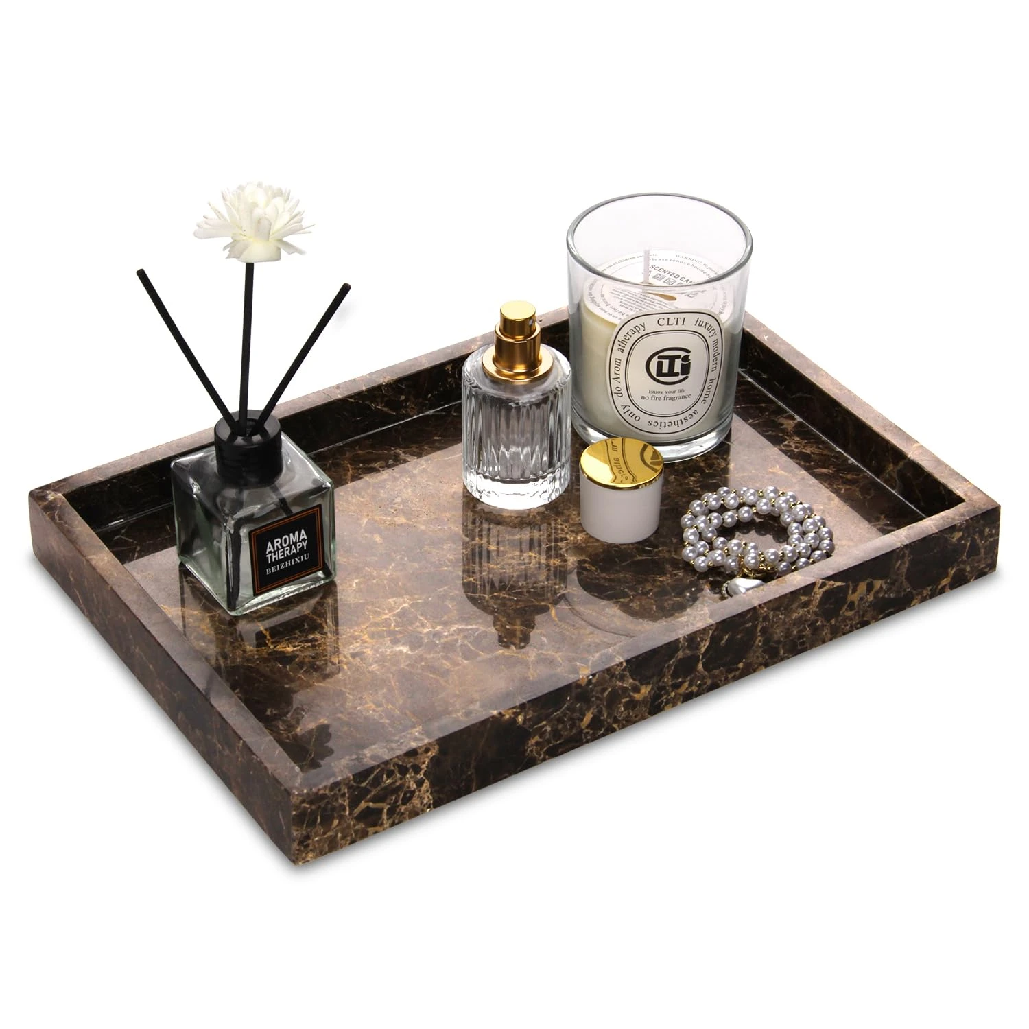 Luxury Coffee Net Rectangle  Marble Tray