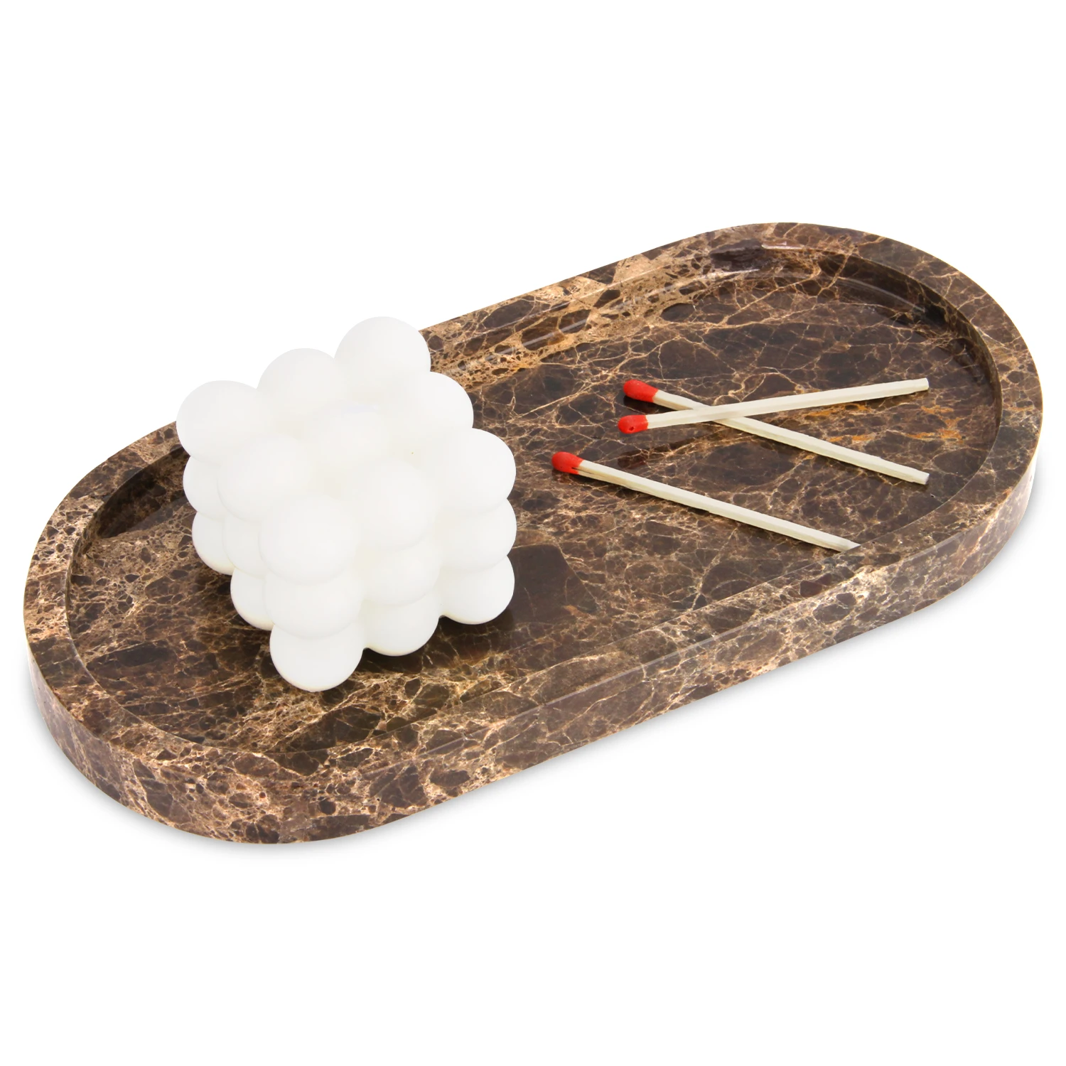 Luxury Coffee Net oval marble tray