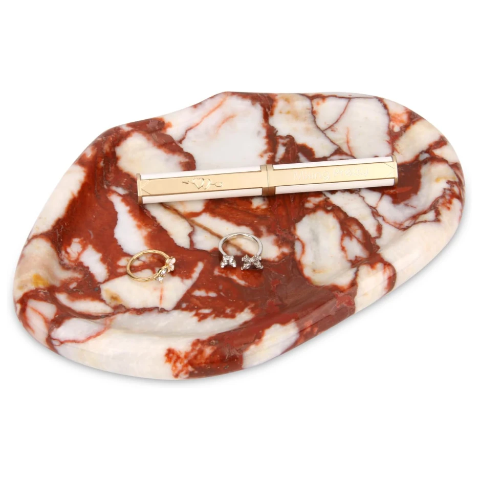 Luxury Bulgari red irregular marble tray