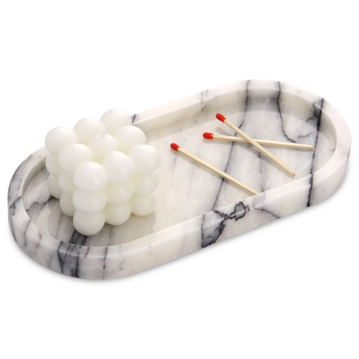 Luxury Lilac oval marble tray