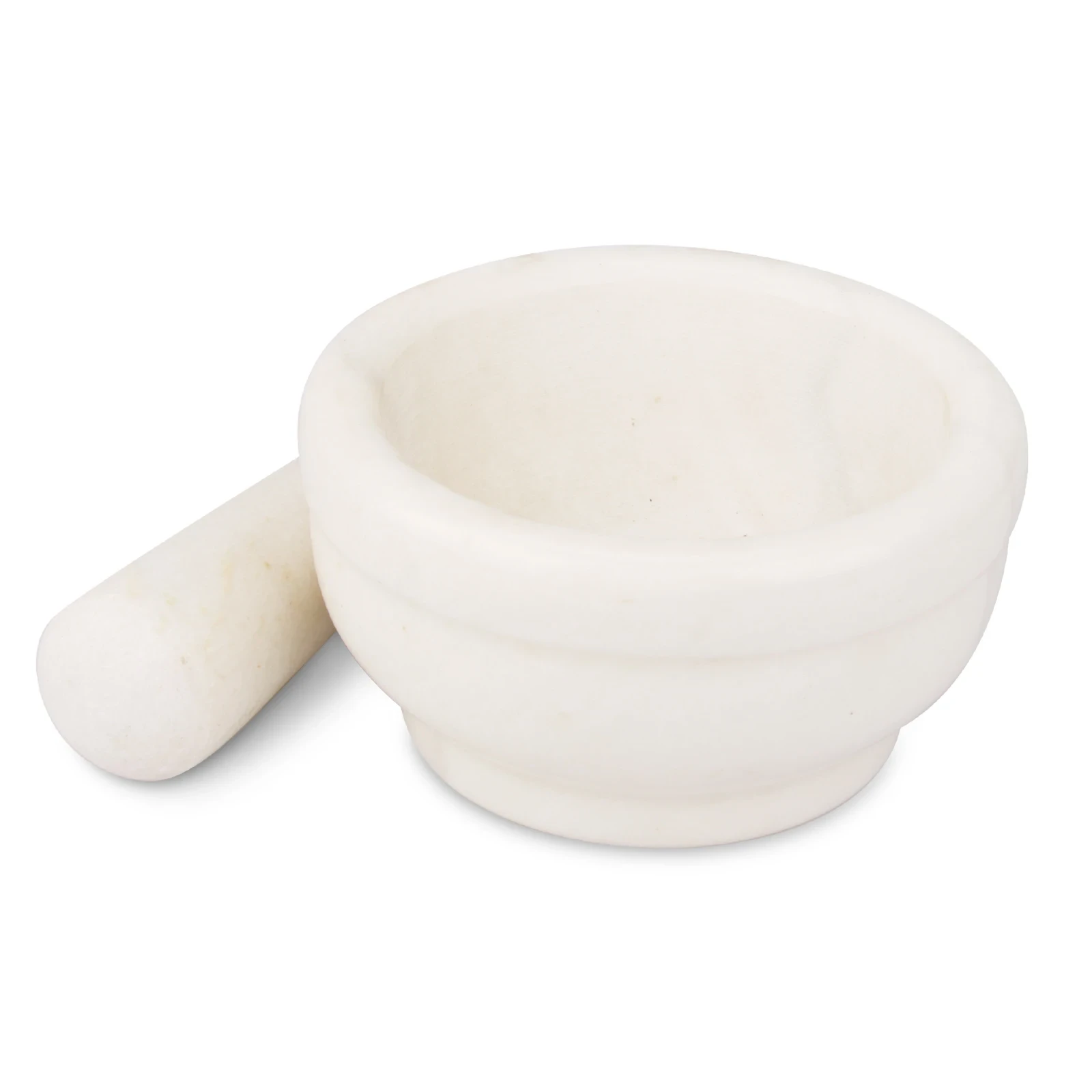 White marble mortar and pestle D15x8cm H