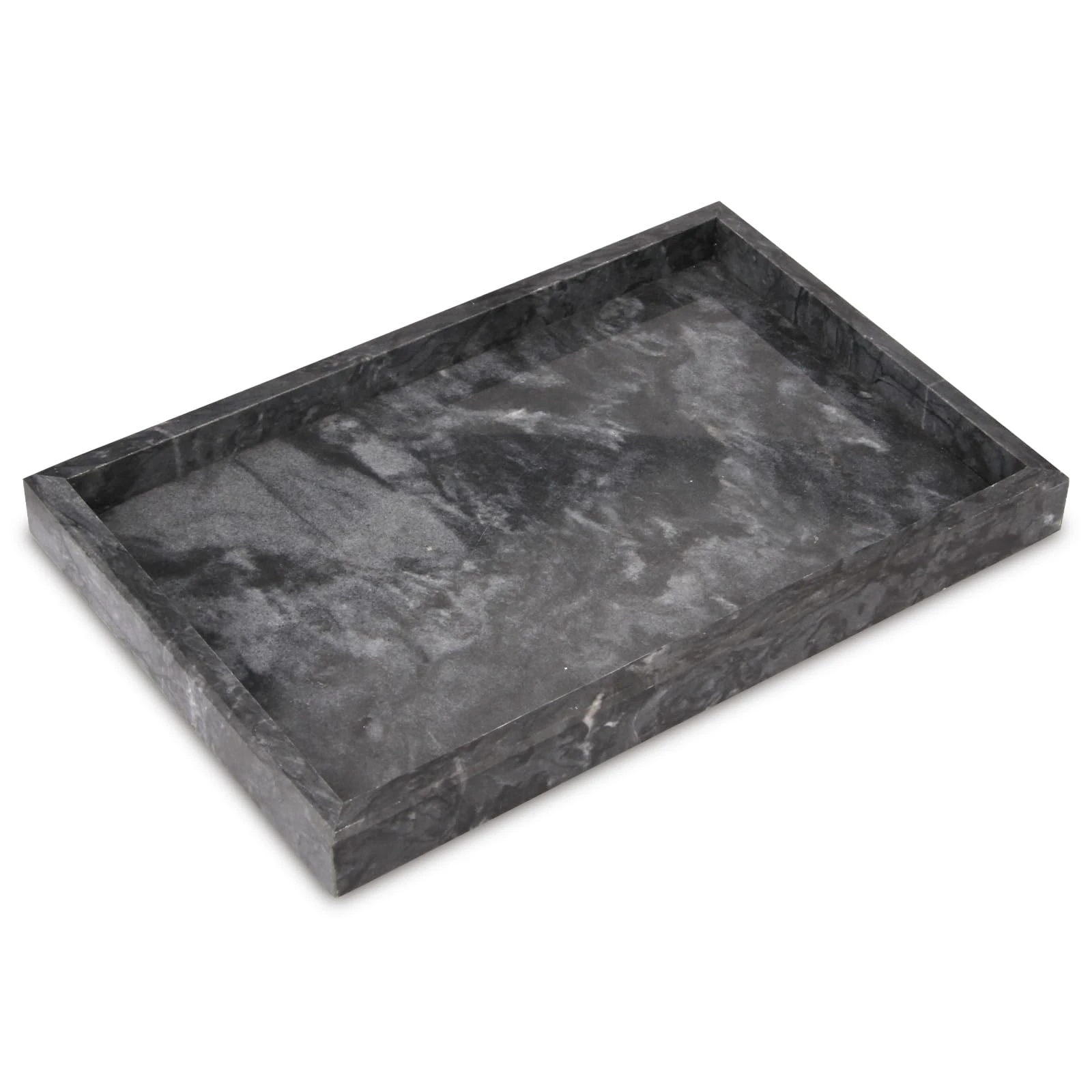 Dark grey  rectangle  marble tray