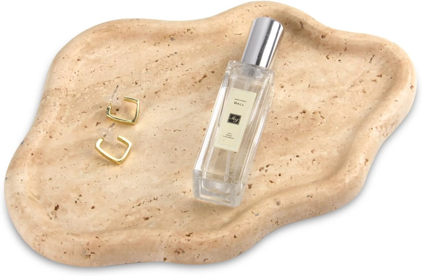 Travertine irregular marble tray