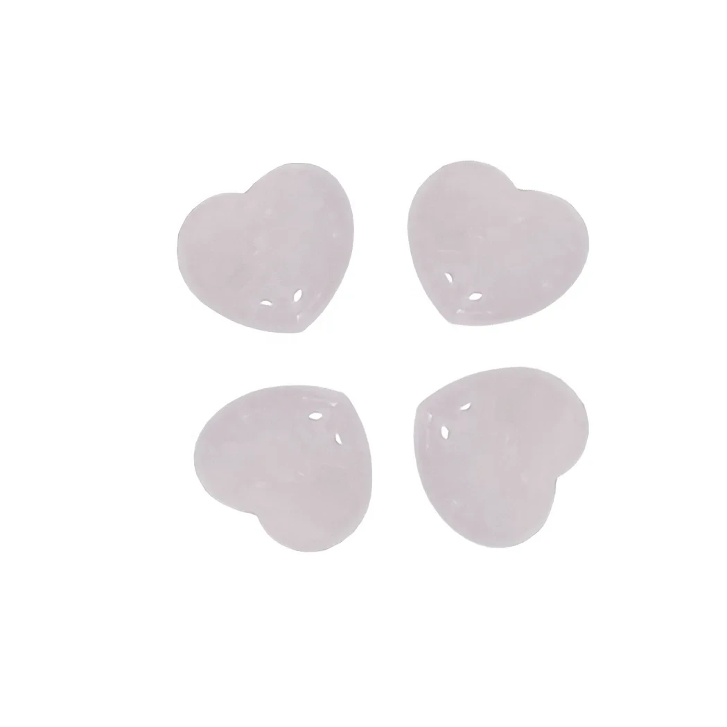 DIY New Natural Rose Quartz Crystal Natural Heart Shaped Stone Heart Shaped Stone Earring Necklace W