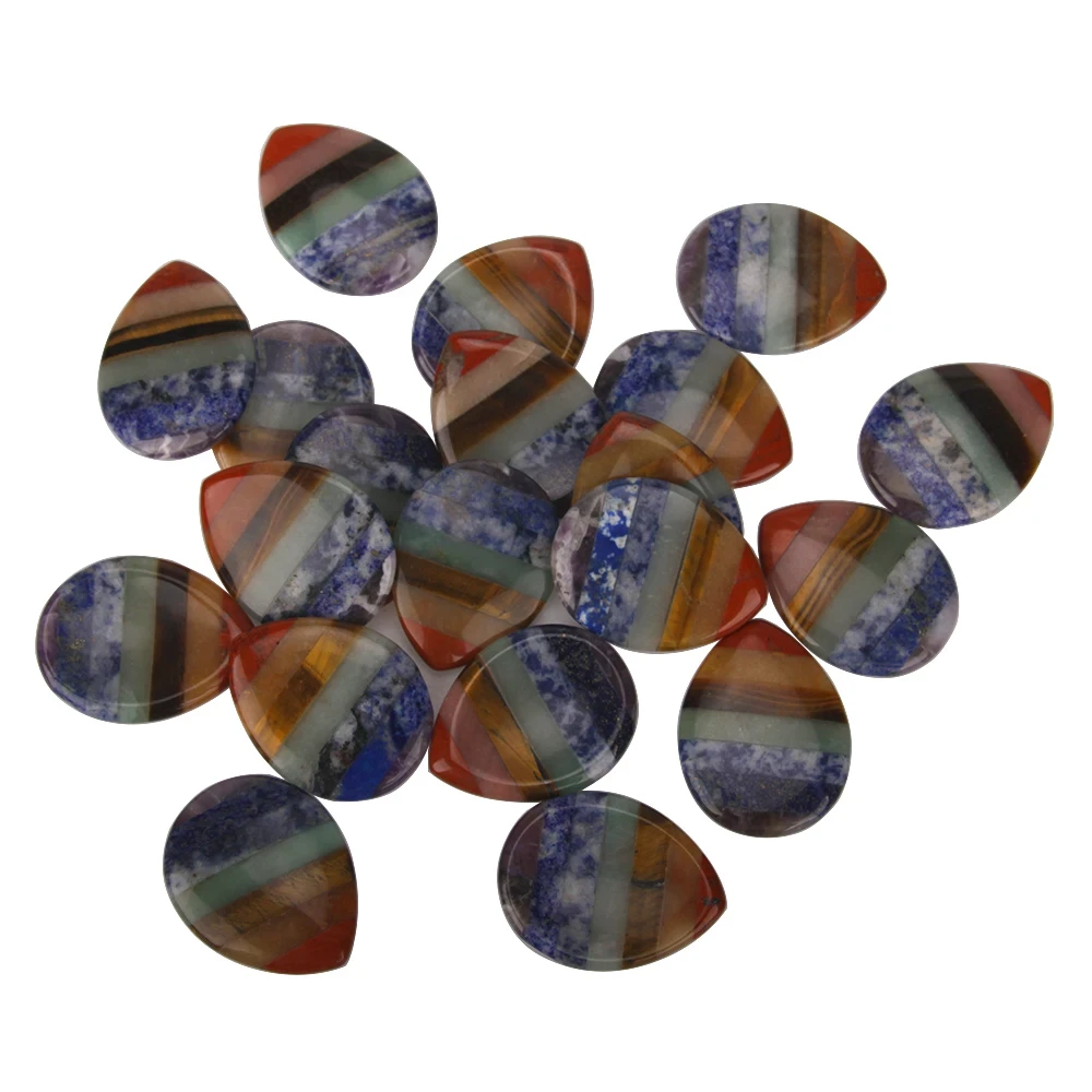 Natural Crystal Semi-Precious Stone Colorful Oval Water Drop Heart-Shaped Thumb Massage Engraved Fac