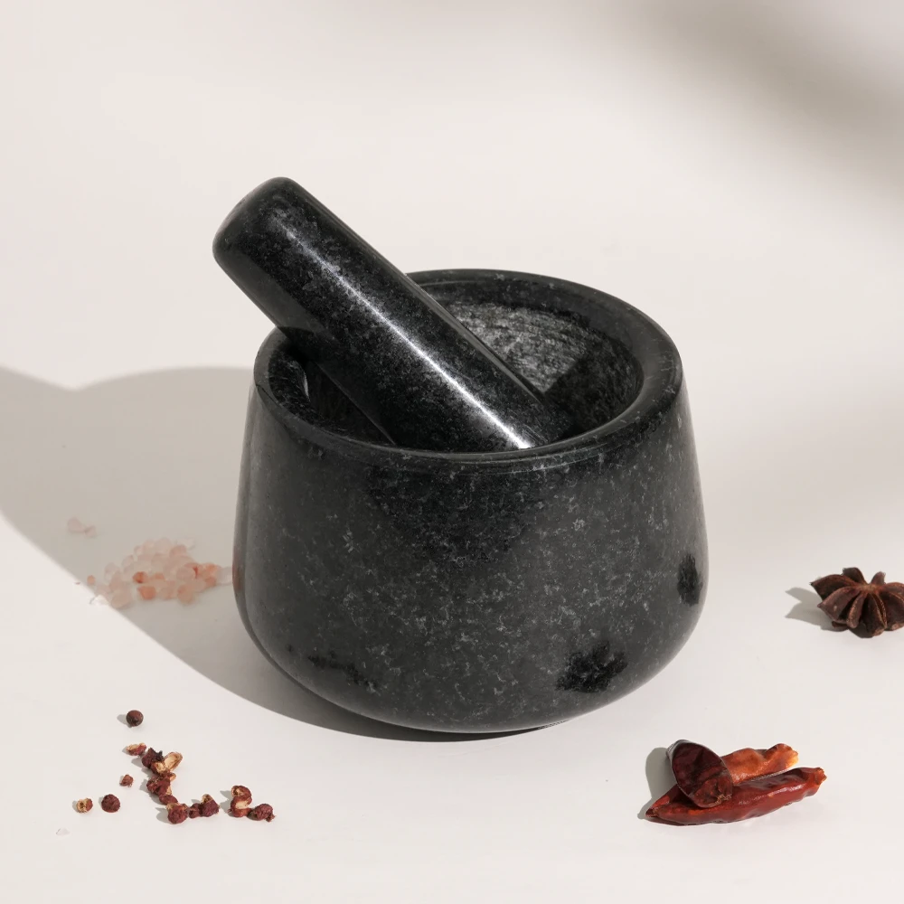 Granite mortar and pestle Dia14*10cm H