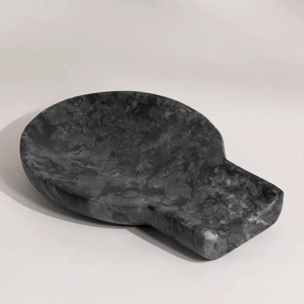 Dark grey marble spoon rest