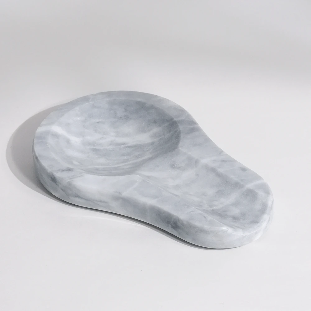 White grey marble spoon rest