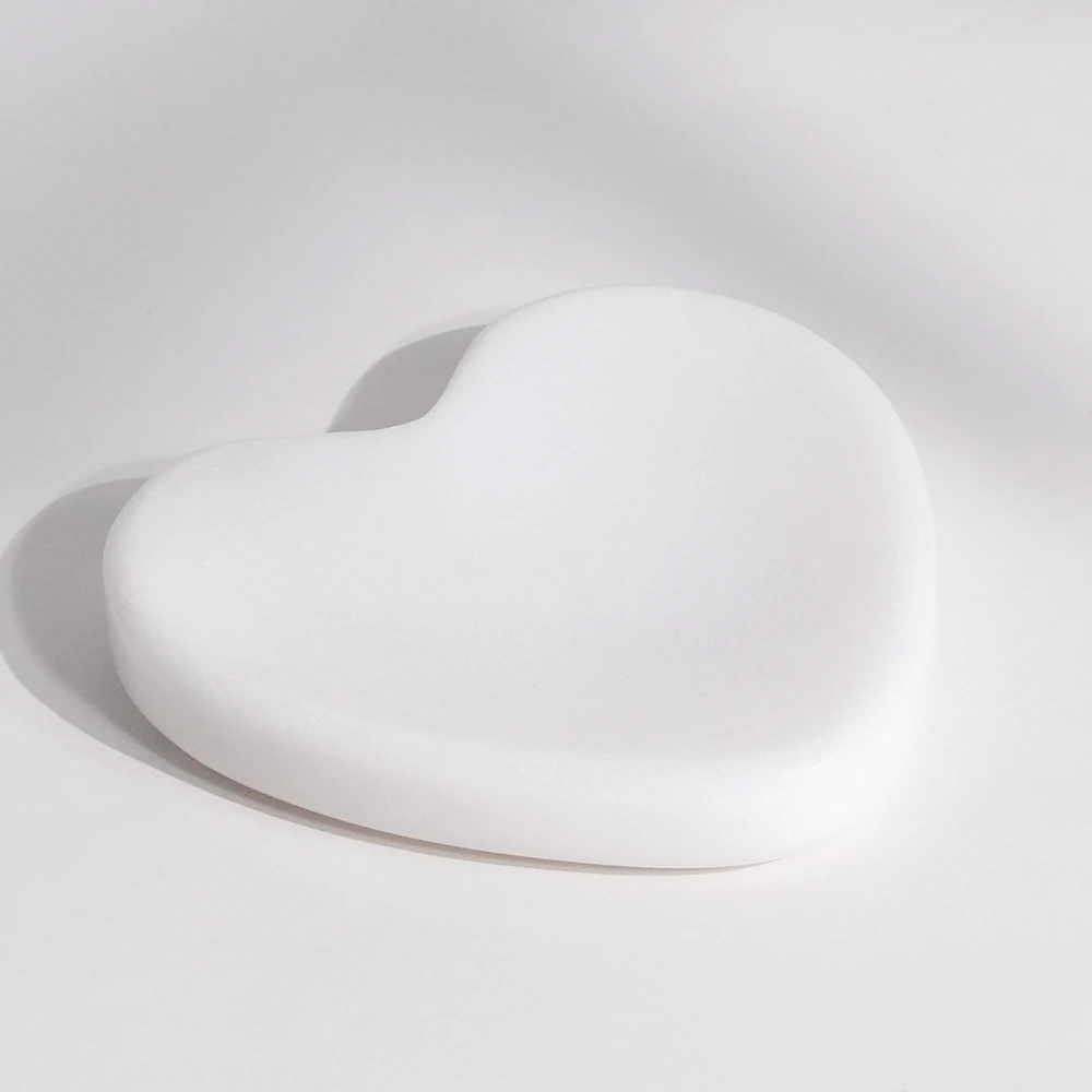 White heart shape marble spoon rest
