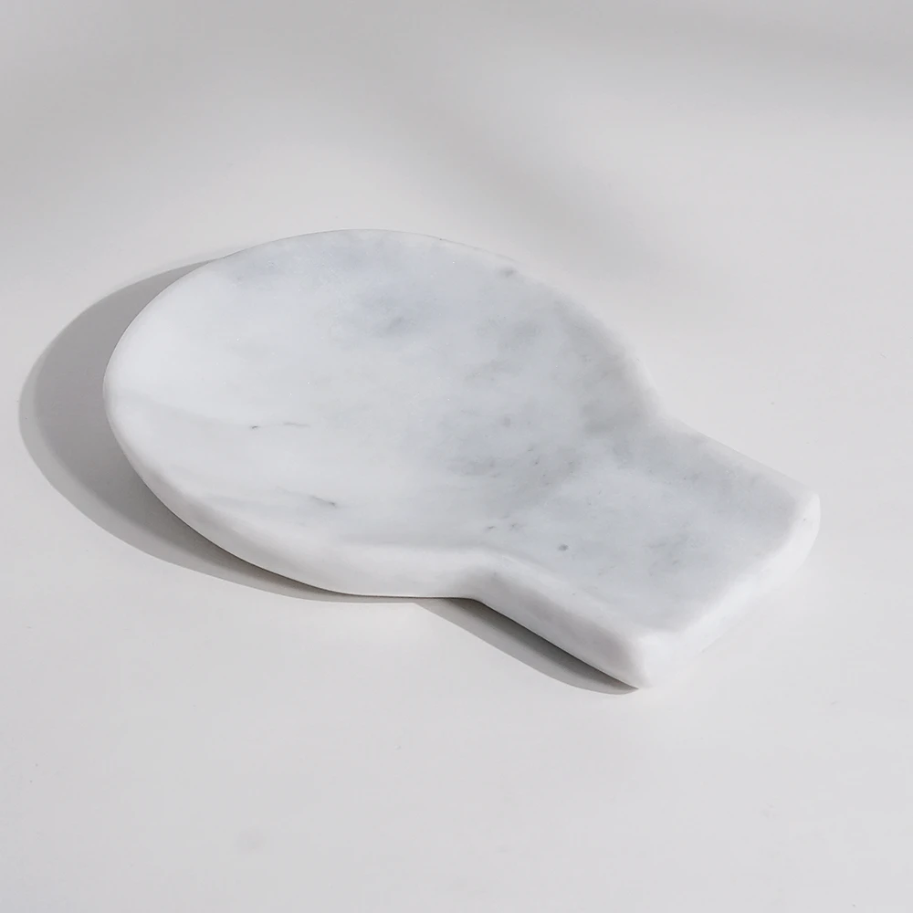 White grey marble spoon rest