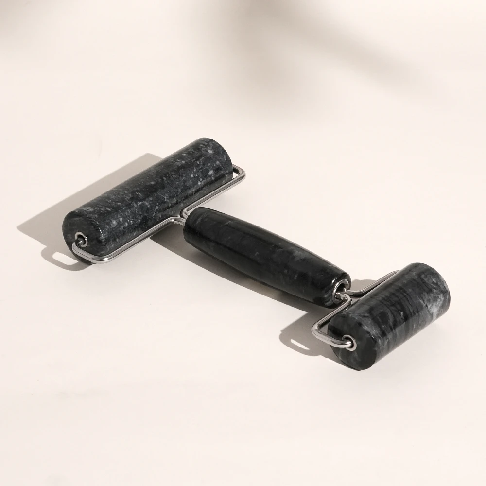 Dark Grey Marble Rolling Pin Double Sided