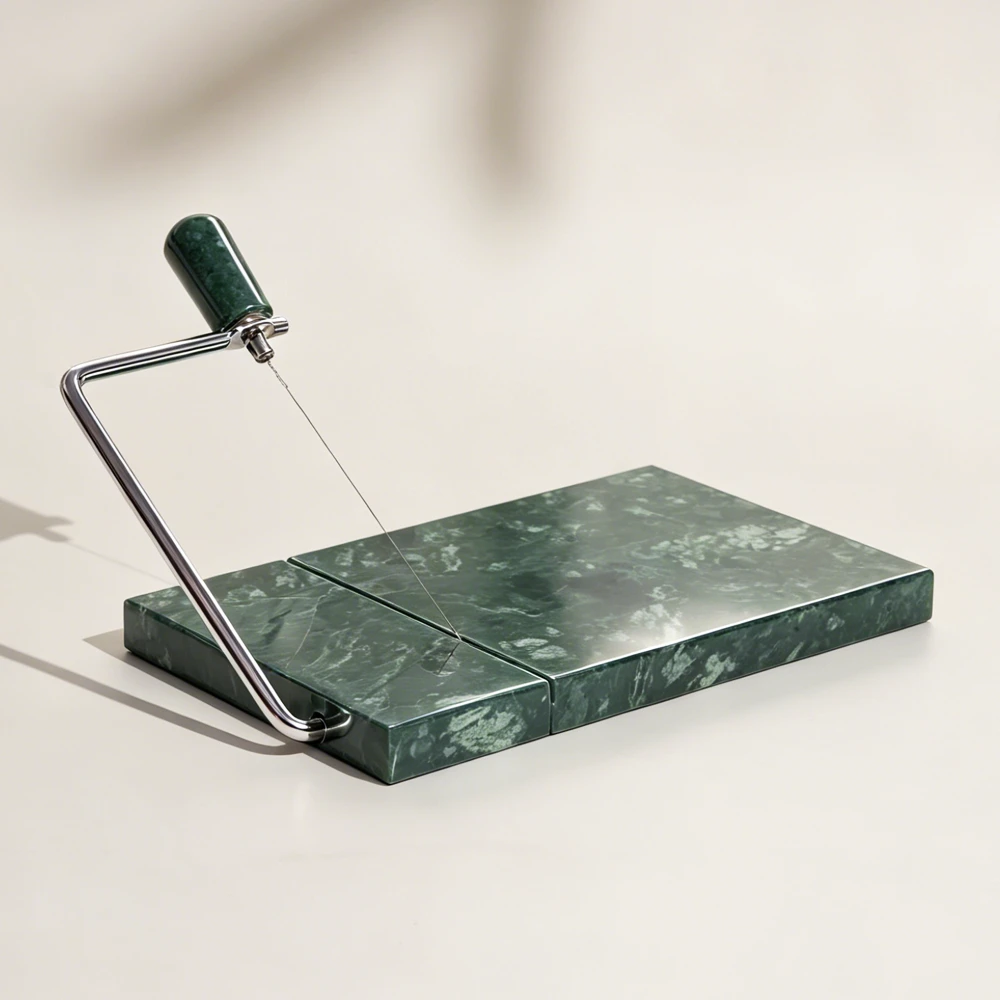 Green Marble Cheese Slicer With Stone Handle