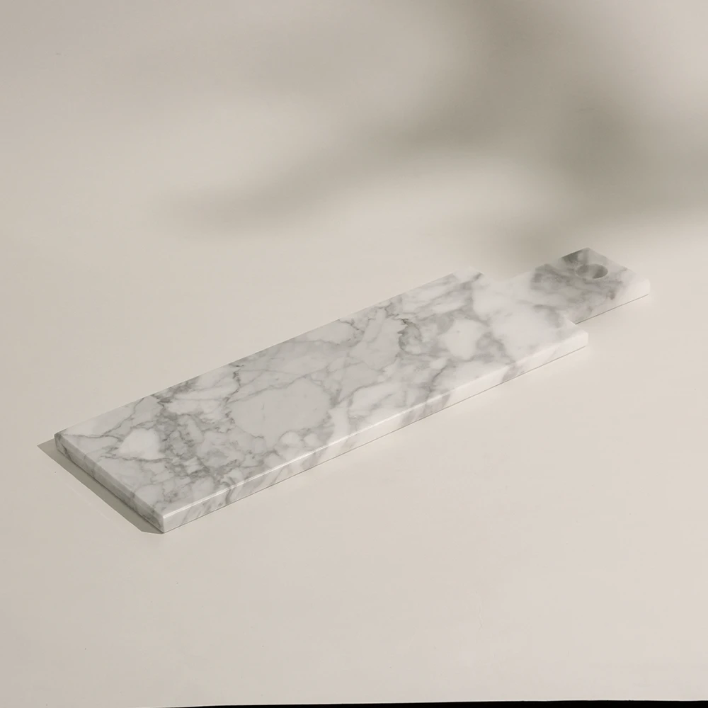 Carrara White Marble Cheese Paddle Board