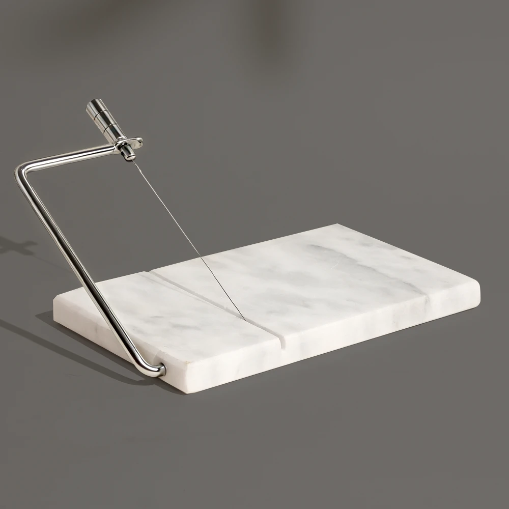 White Grey Marble Cheese Slicer With SS Handle
