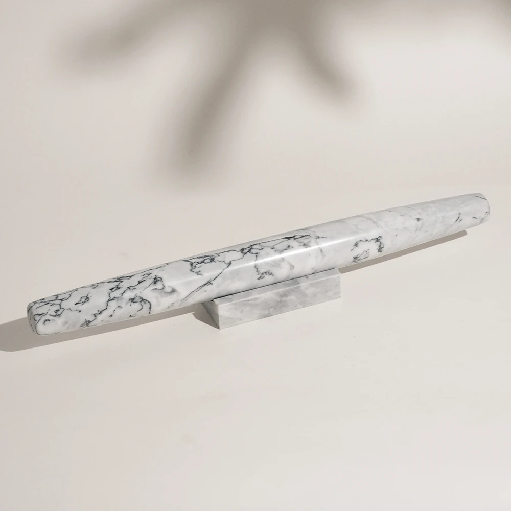 Light Grey Marble Rolling Pin With Stone Base