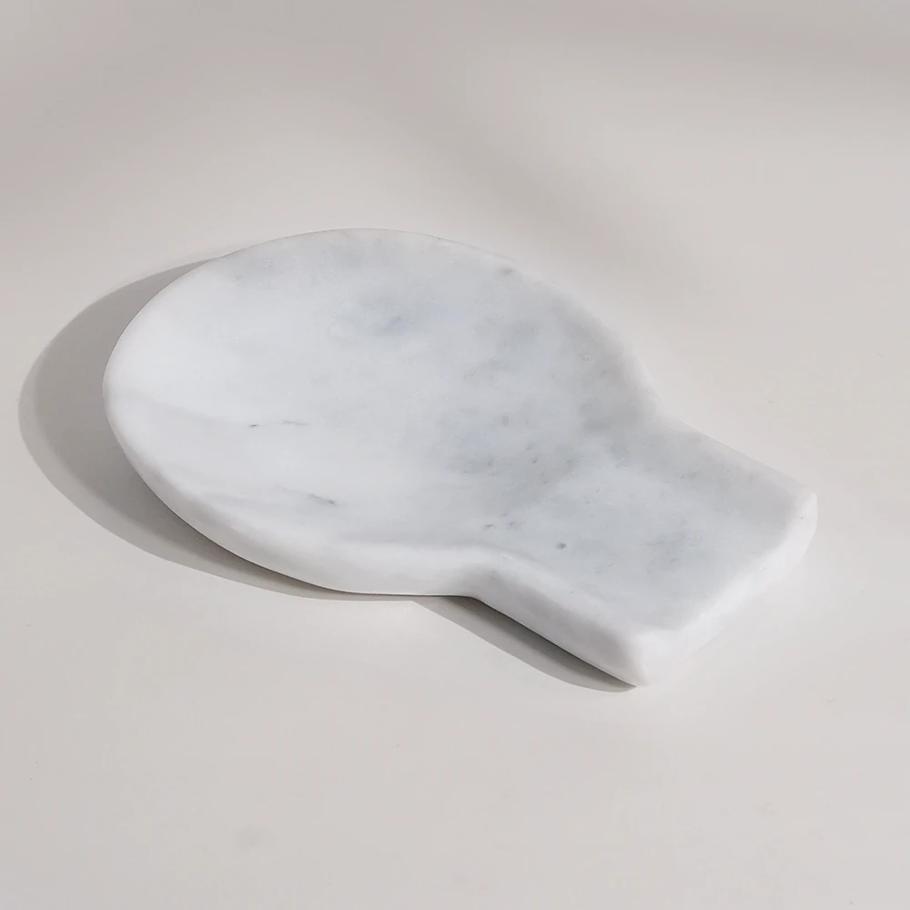 White Grey Marble Spoon Rest