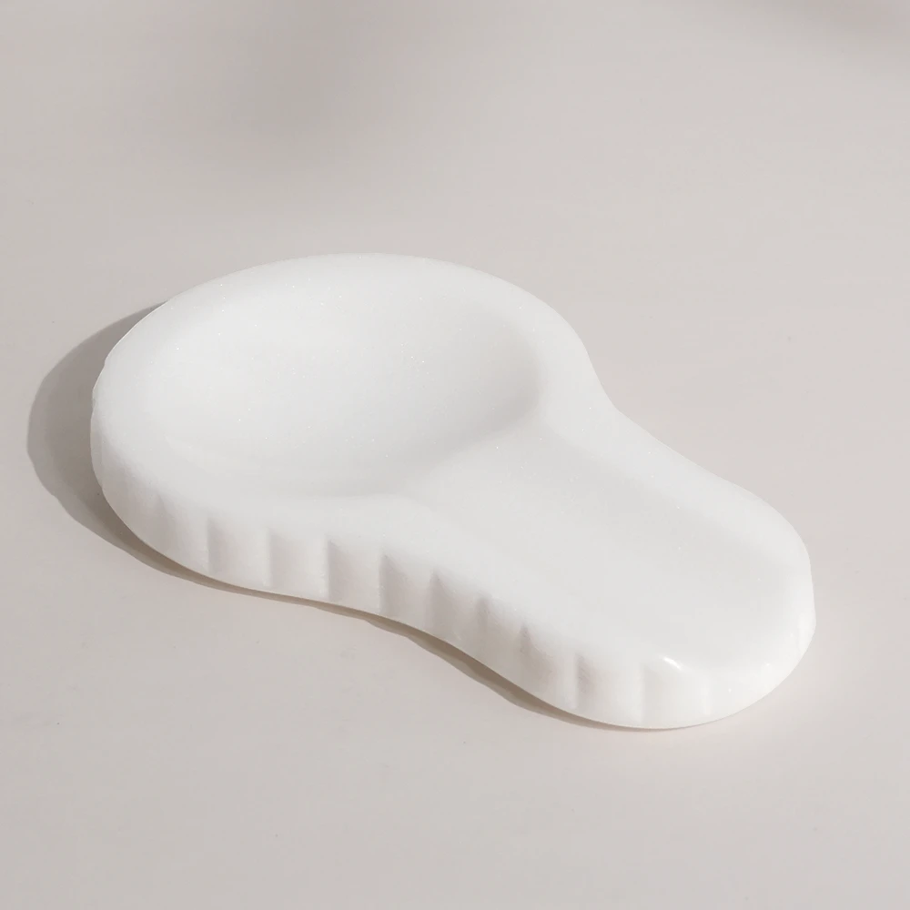 White Marble Spoon Rest With Wave Edge